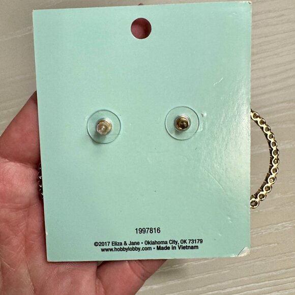 Eliza & Jane Cubic Zirconia Rhinestone Circle Hoop Earrings - Picture 2 of 2